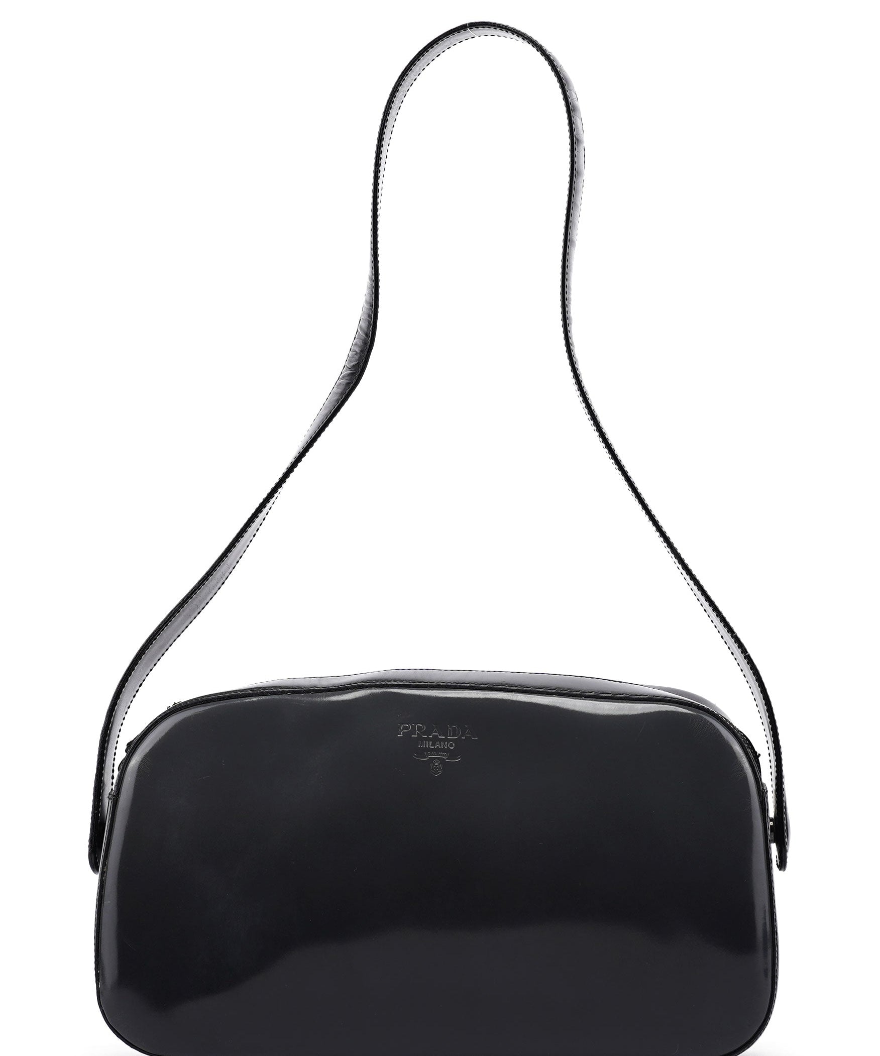 Prada B7446 Anthracite Spazzolato Swivel Shoulder Bag