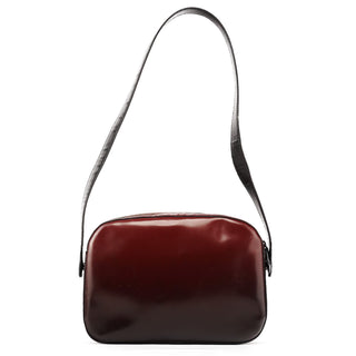 Prada B7447 Burgundy Spazzolato Leather Shoulder Bag