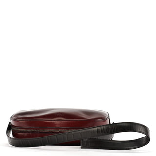 Prada B7447 Burgundy Spazzolato Leather Shoulder Bag