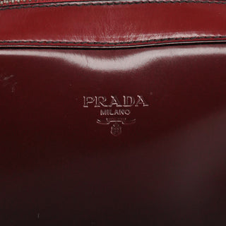 Prada B7447 Burgundy Spazzolato Leather Shoulder Bag