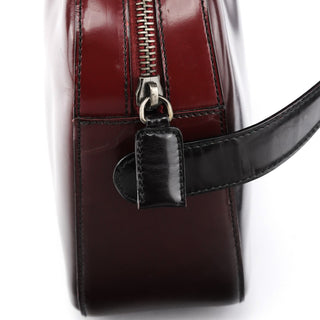 Prada B7447 Burgundy Spazzolato Leather Shoulder Bag