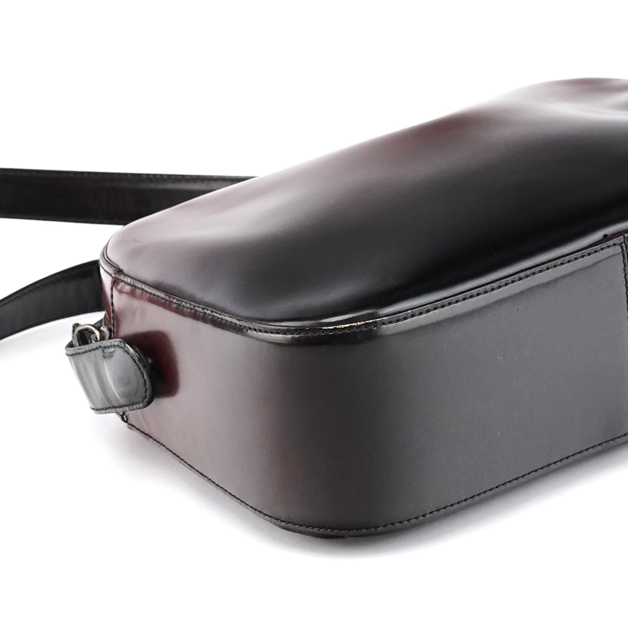 Prada B7447 Burgundy Spazzolato Leather Shoulder Bag