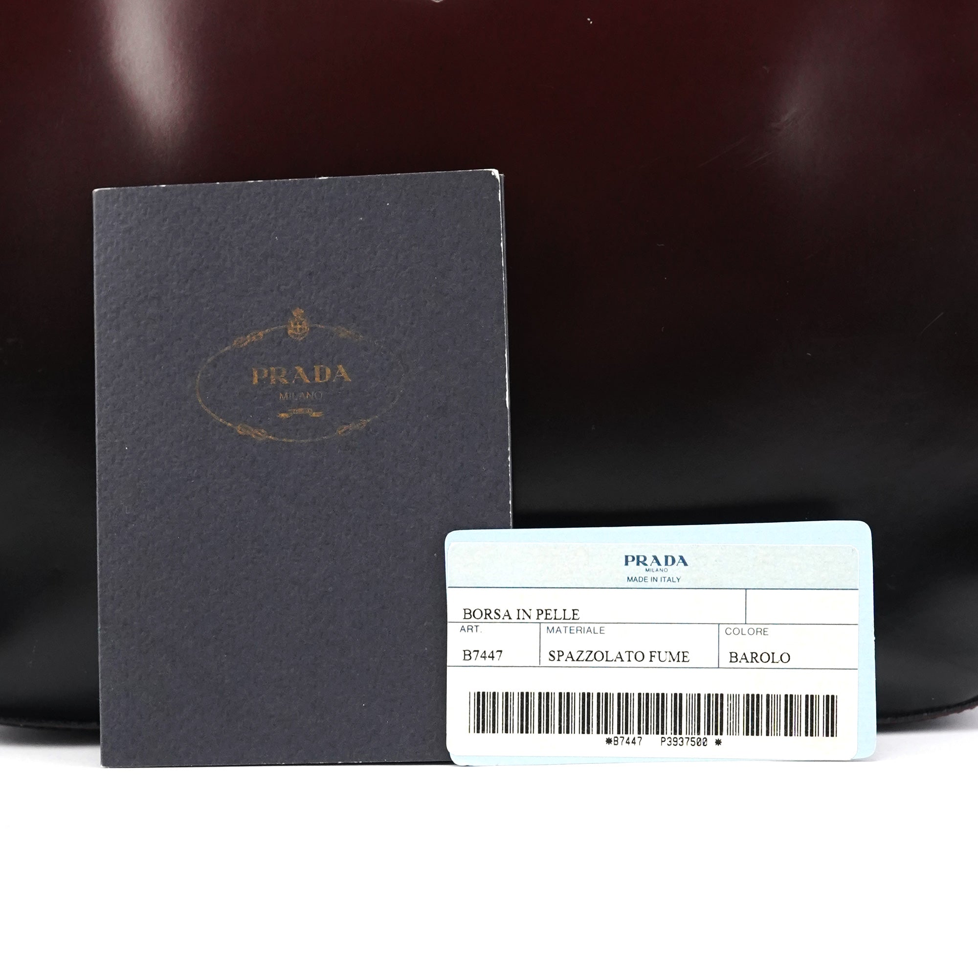 Prada B7447 Burgundy Spazzolato Leather Shoulder Bag