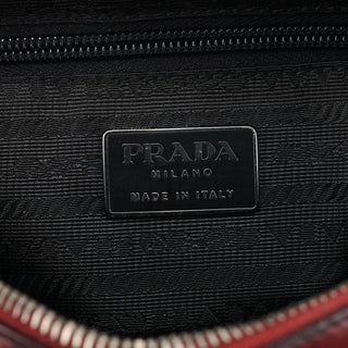 Prada B7447 Burgundy Spazzolato Leather Shoulder Bag