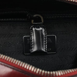 Prada B7447 Burgundy Spazzolato Leather Shoulder Bag