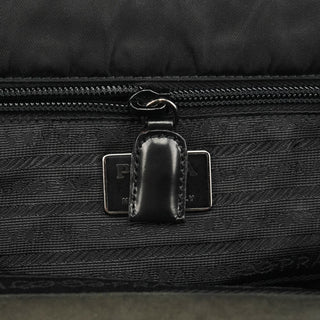 Prada B7451 Black Tessuto Spazzolato Nylon Shoulder Bag