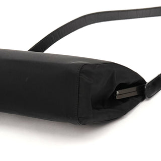 Prada B7451 Black Tessuto Spazzolato Nylon Shoulder Bag