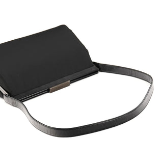 Prada B7451 Black Tessuto Spazzolato Nylon Shoulder Bag
