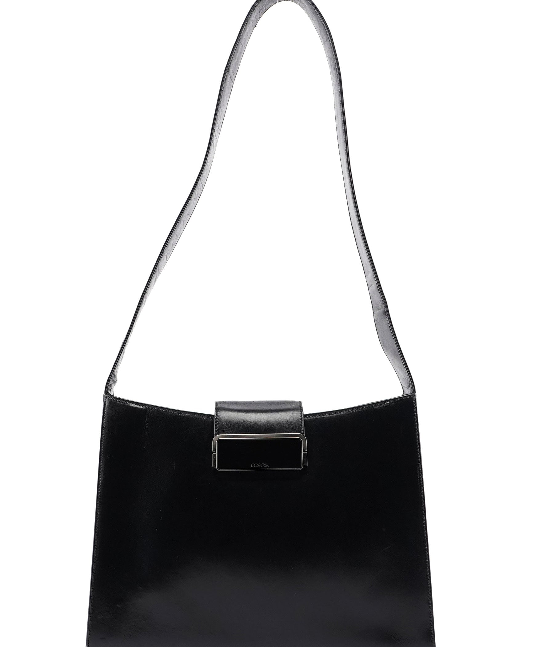 Prada B7492 Black Calfskin Vitello Smalt Shoulder Bag