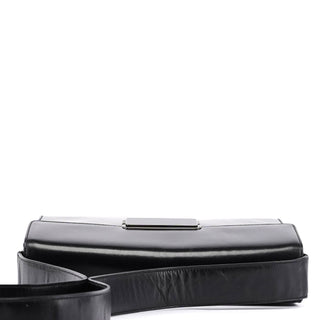 Prada B7495 Black Calfskin Buckle Shoulder Bag