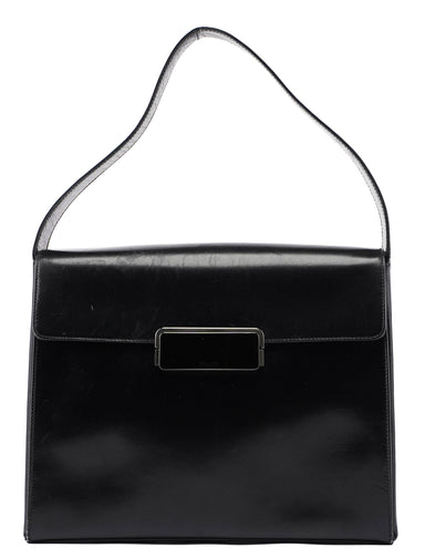 Prada B7495 Black Calfskin Buckle Shoulder Bag