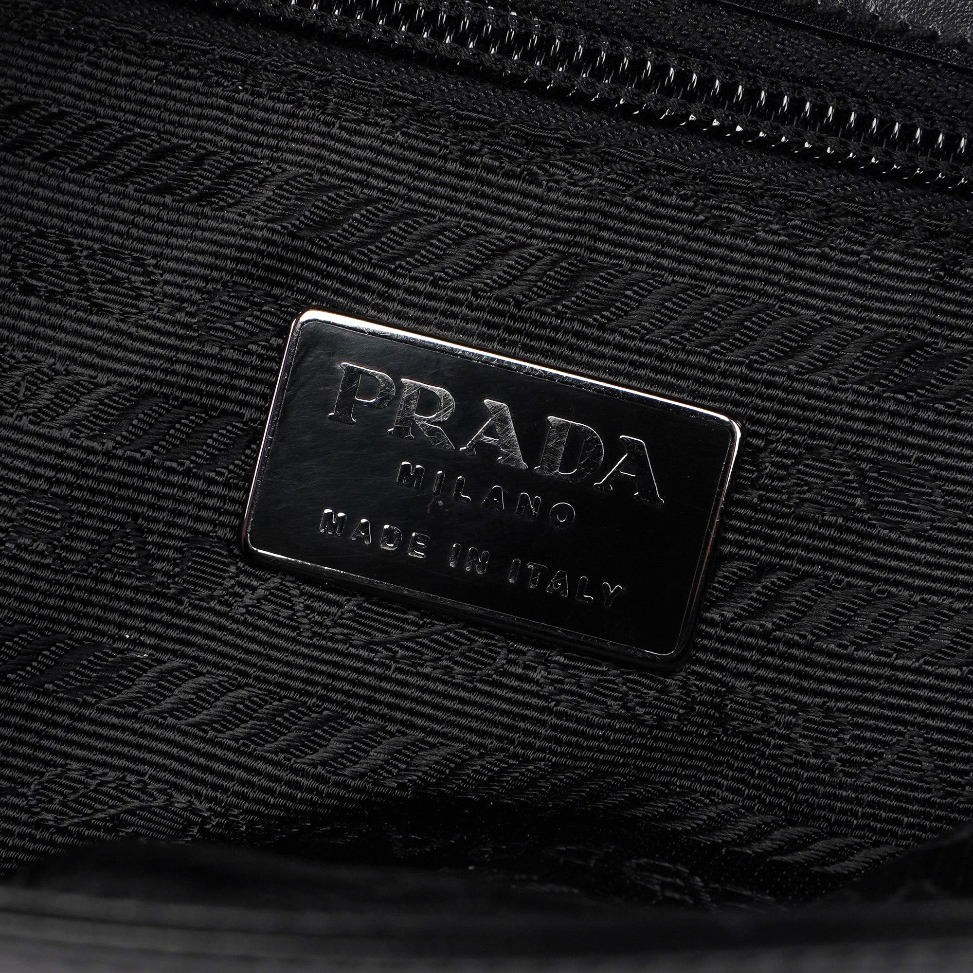 Prada B7495 Black Calfskin Buckle Shoulder Bag