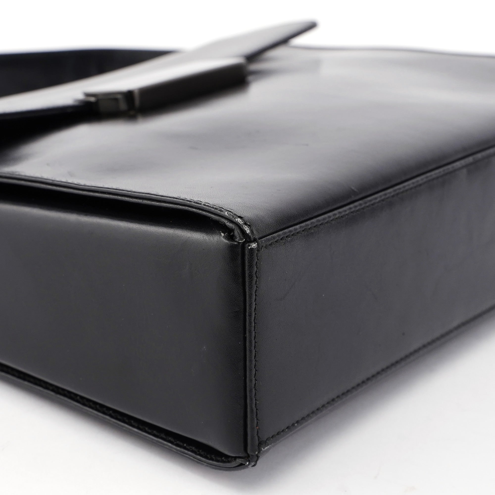Prada B7495 Black Calfskin Buckle Shoulder Bag