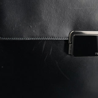 Prada B7495 Black Leather Flap Shoulder Bag