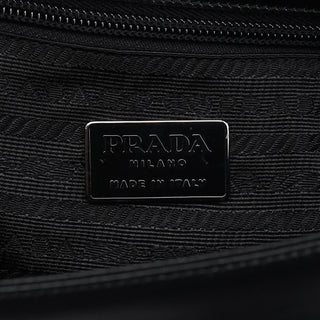 Prada B7495 Black Leather Flap Shoulder Bag