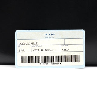 Prada B7495 Black Leather Flap Shoulder Bag