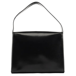 Prada B7495 Black Leather Flap Shoulder Bag