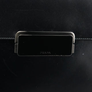 Prada B7495 Black Leather Flap Shoulder Bag