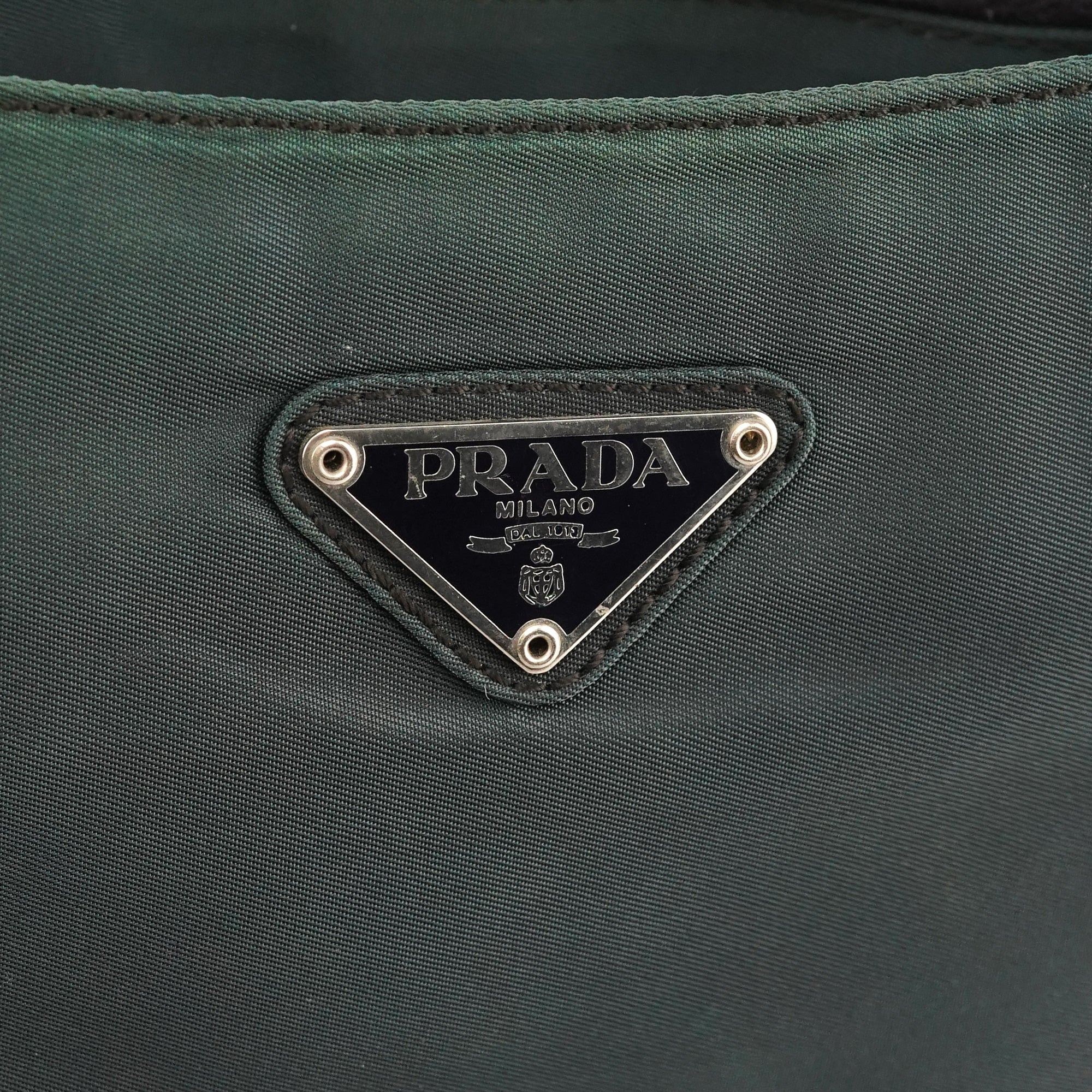 Prada B7514 Green Tessuto Grafite Metal Handle Mini Bag