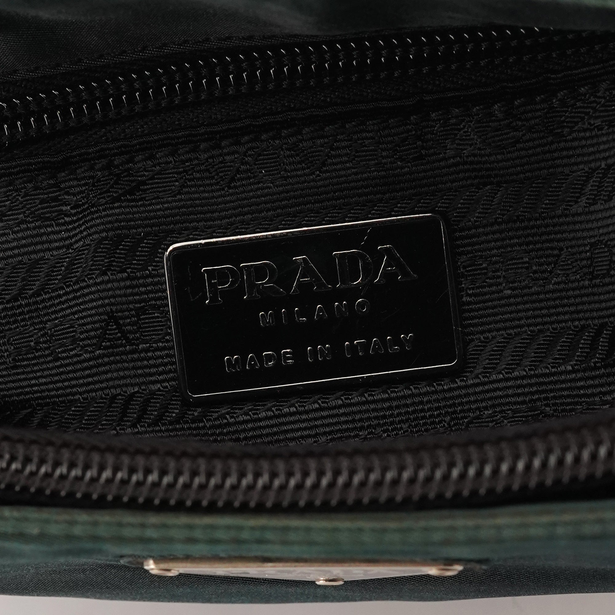 Prada B7514 Green Tessuto Grafite Metal Handle Mini Bag