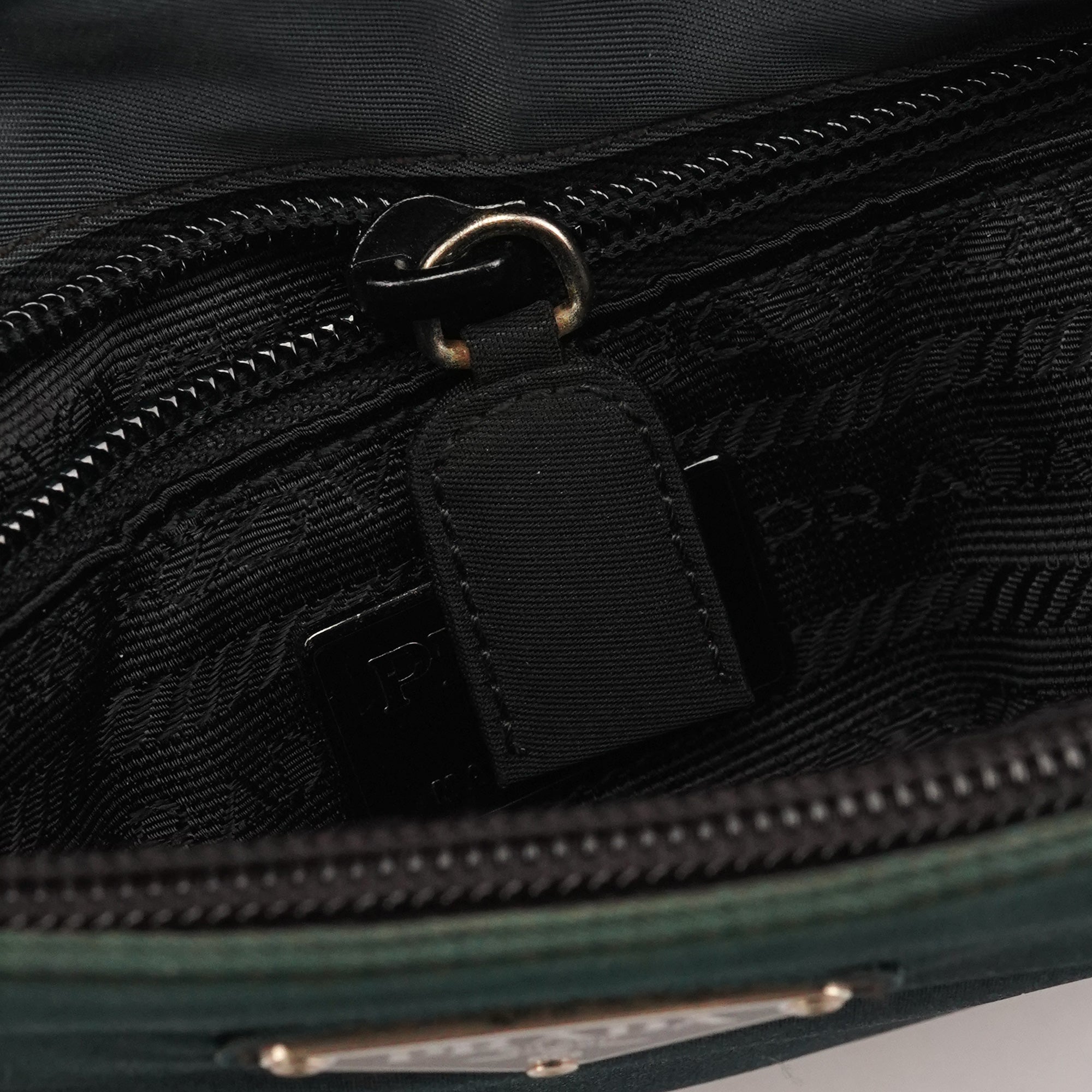 Prada B7514 Green Tessuto Grafite Metal Handle Mini Bag