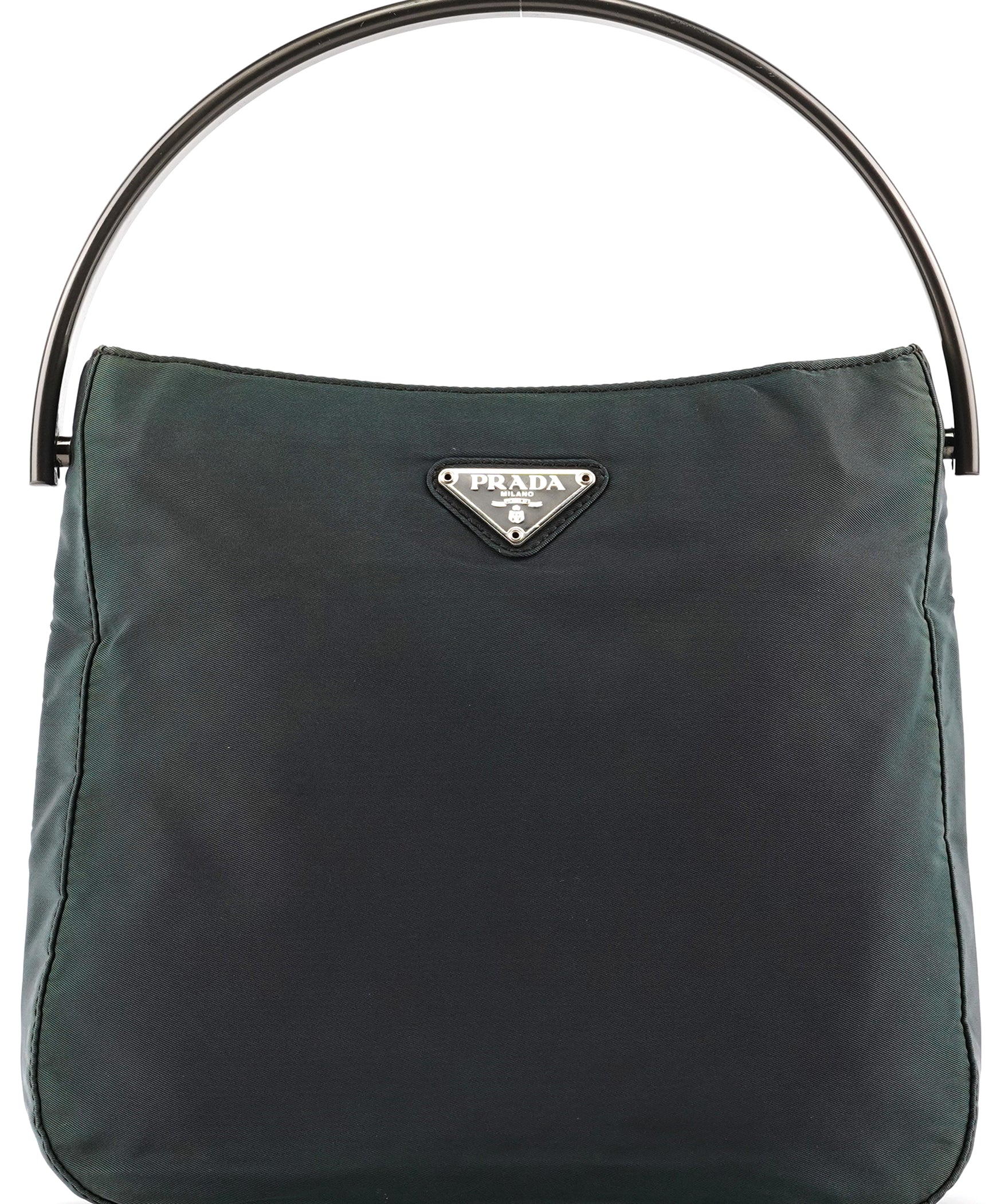 Prada B7514 Green Tessuto Grafite Metal Handle Mini Bag
