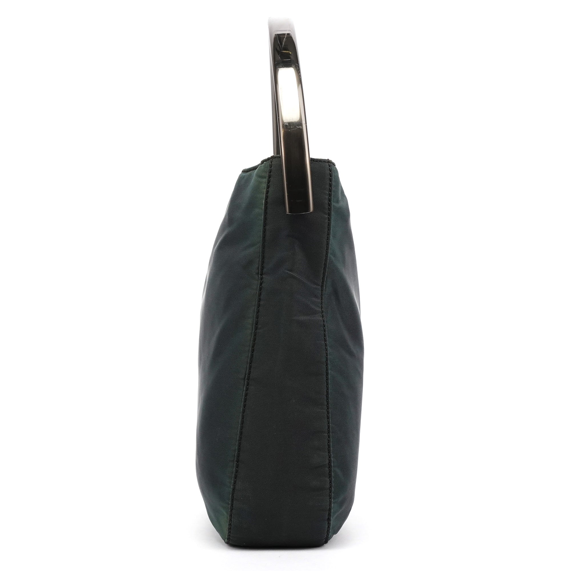 Prada B7514 Green Tessuto Grafite Metal Handle Mini Bag