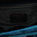 Prada B7595 Deep Blue Velluto Righe Shoulder Bag