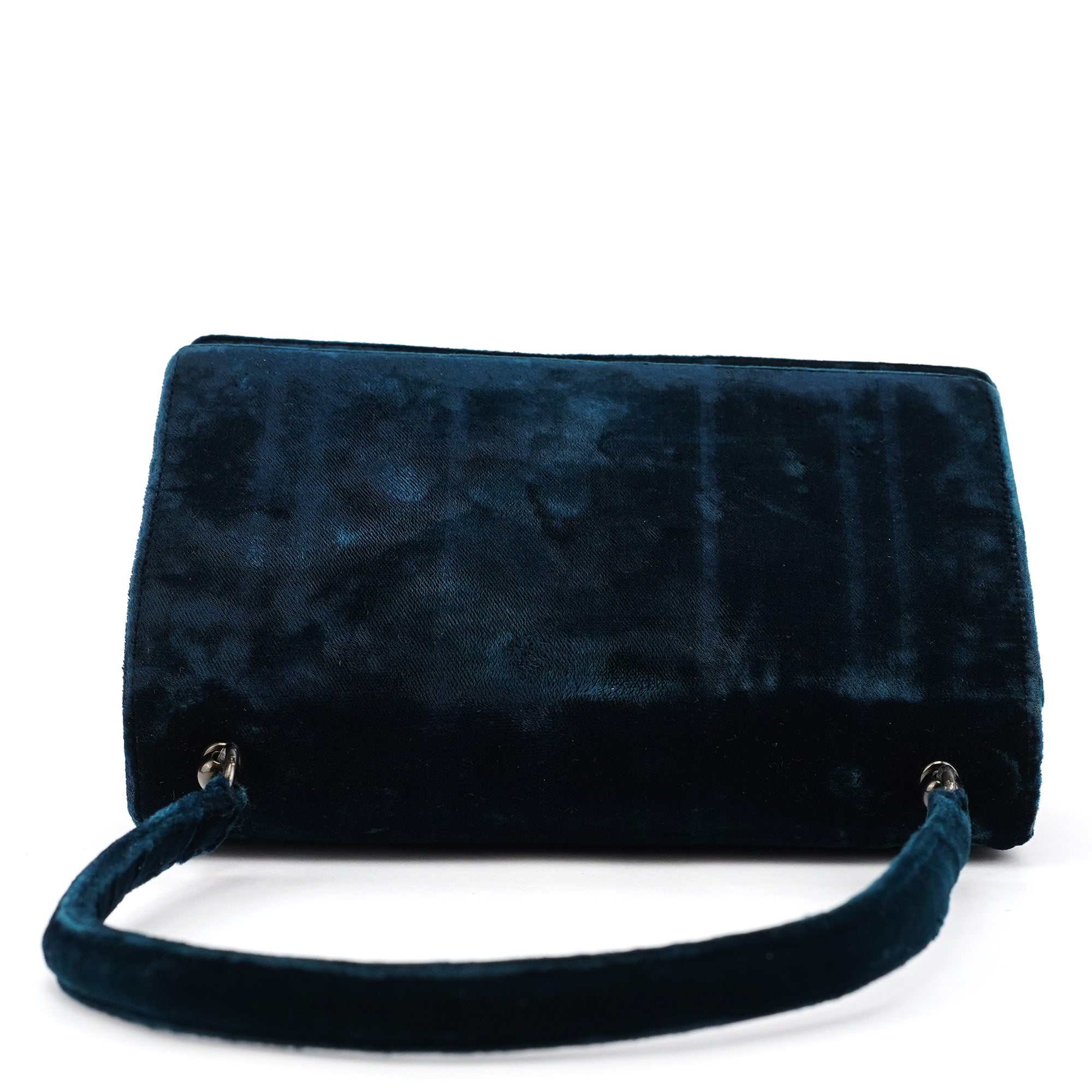 Prada B7595 Deep Blue Velluto Righe Shoulder Bag