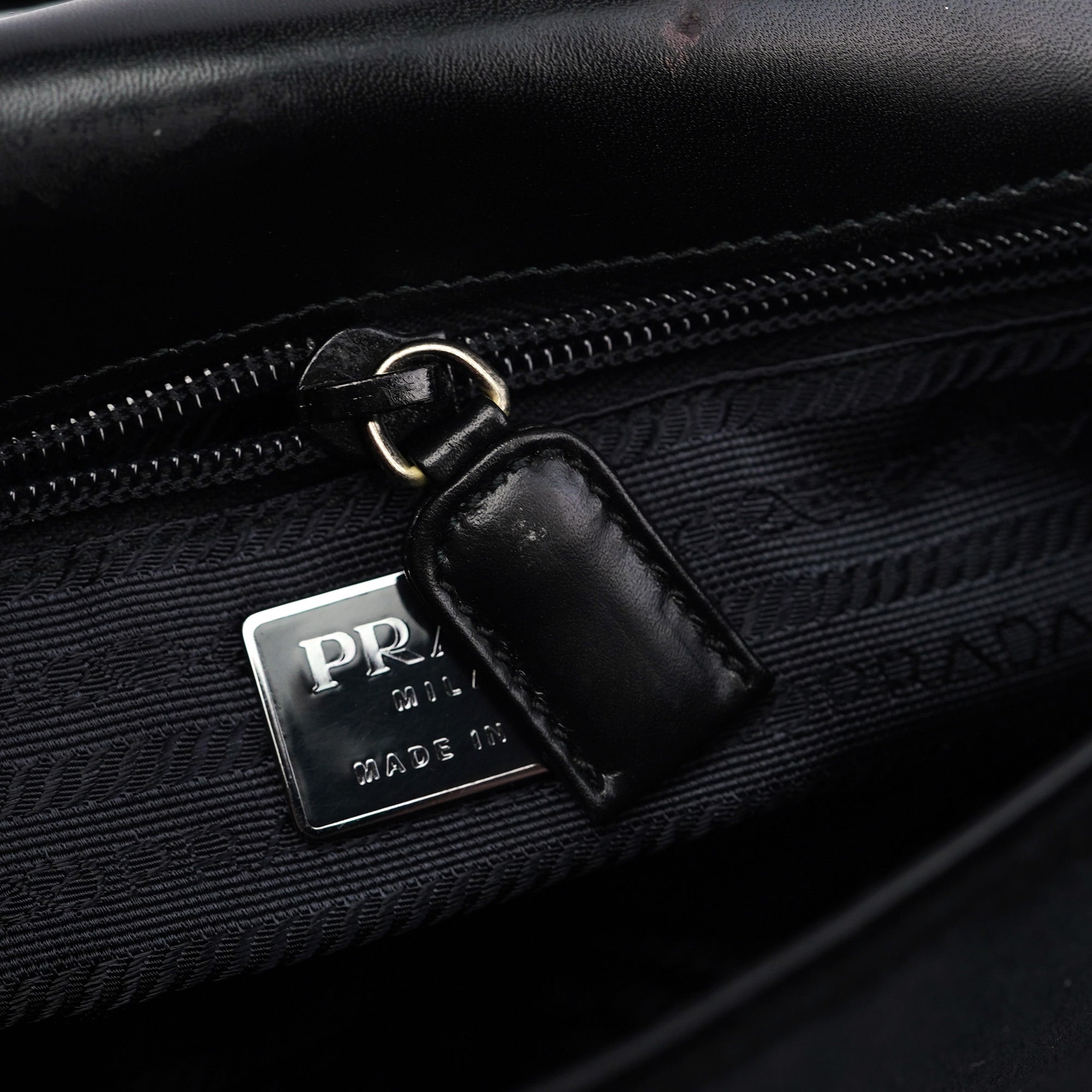 Prada B7618 Black Velluto Lux Shoulder Bag