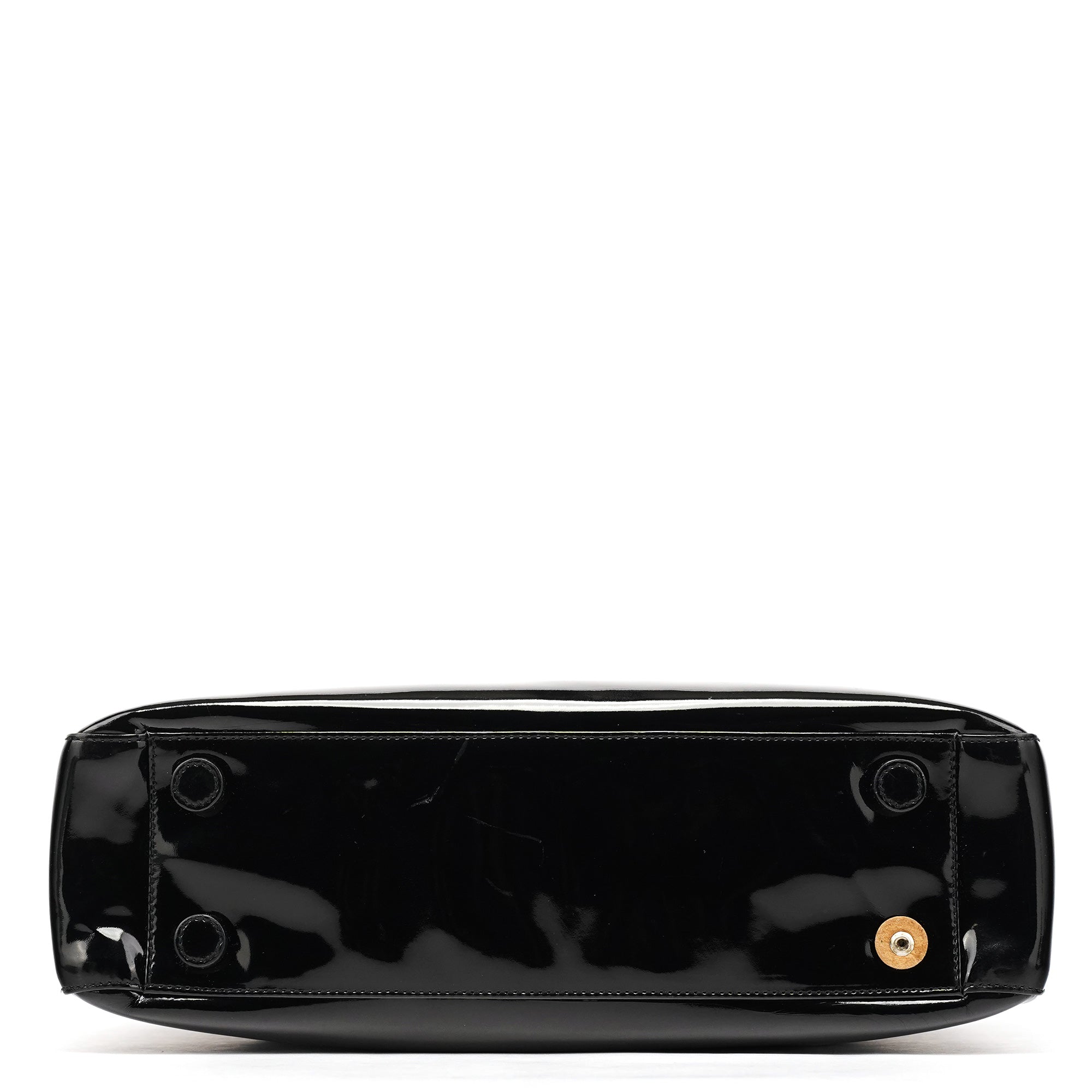 Prada B8157 Sac cabas Spazzolato en cuir verni noir