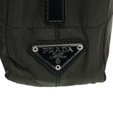 Prada B8353 Dark Green Tessuto Impuntu Chain Strap Tote Bag