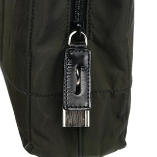 Prada B8353 Dark Green Tessuto Impuntu Chain Strap Tote Bag