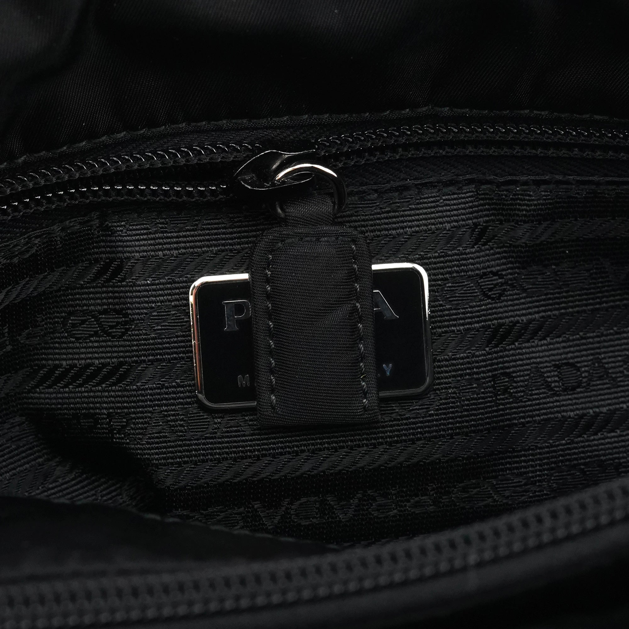 Prada B8353 Dark Green Tessuto Impuntu Chain Strap Tote Bag