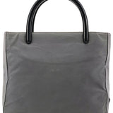 Prada B8368 Grey Nylon Plastic Handle Tote Bag