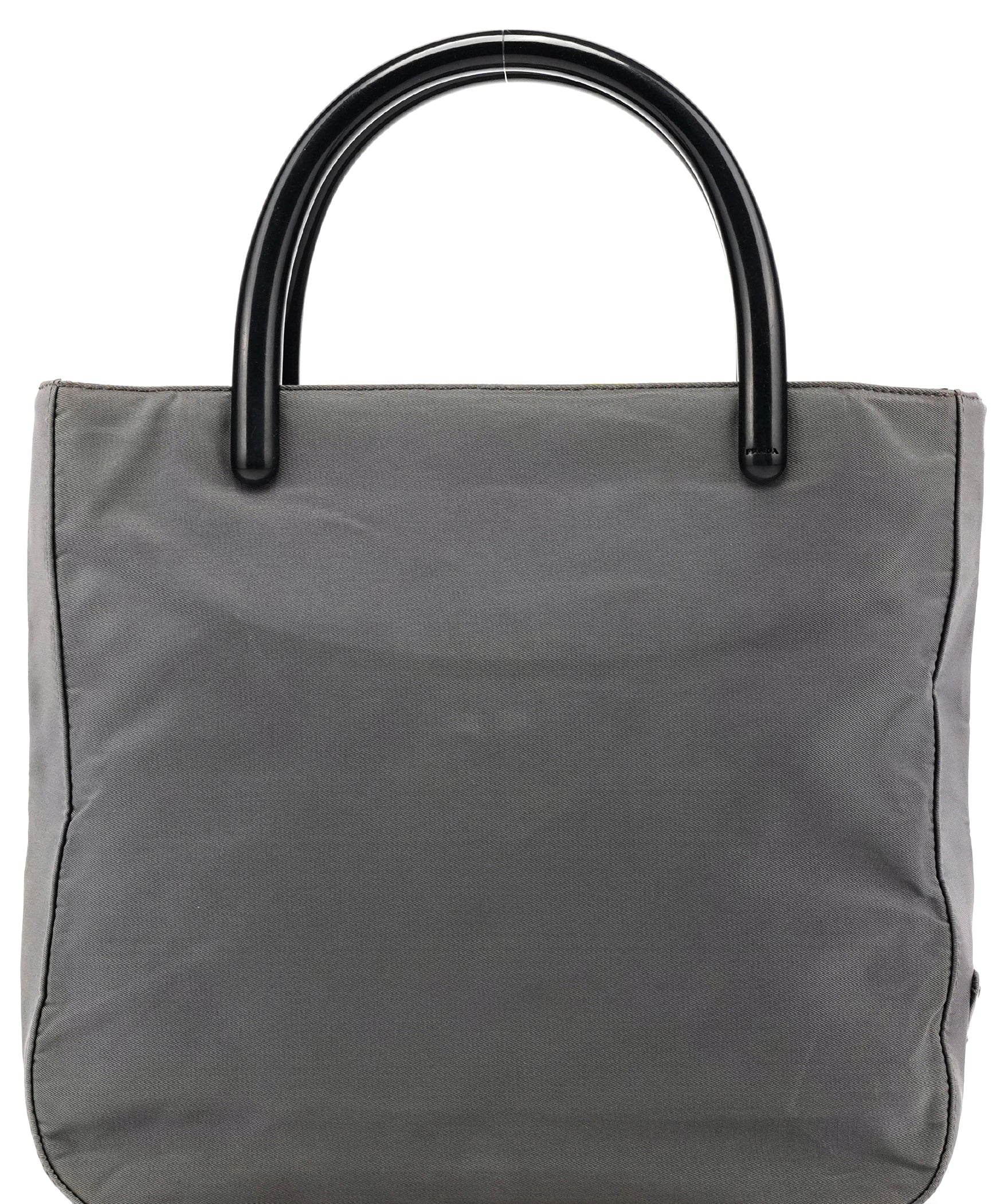 Prada B8368 Grey Nylon Plastic Handle Tote Bag