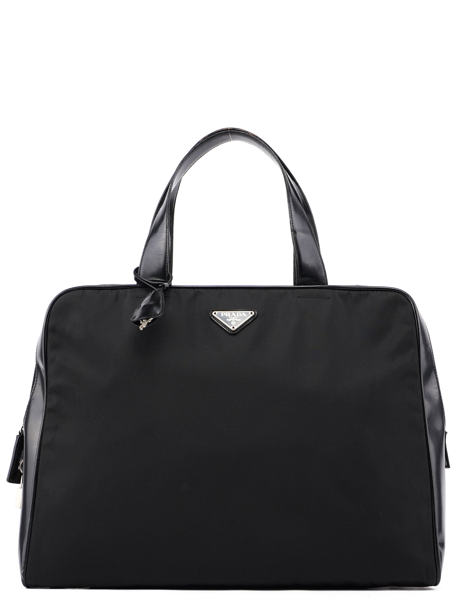 Prada B8376 Black Tessuto Spazzolato Tote