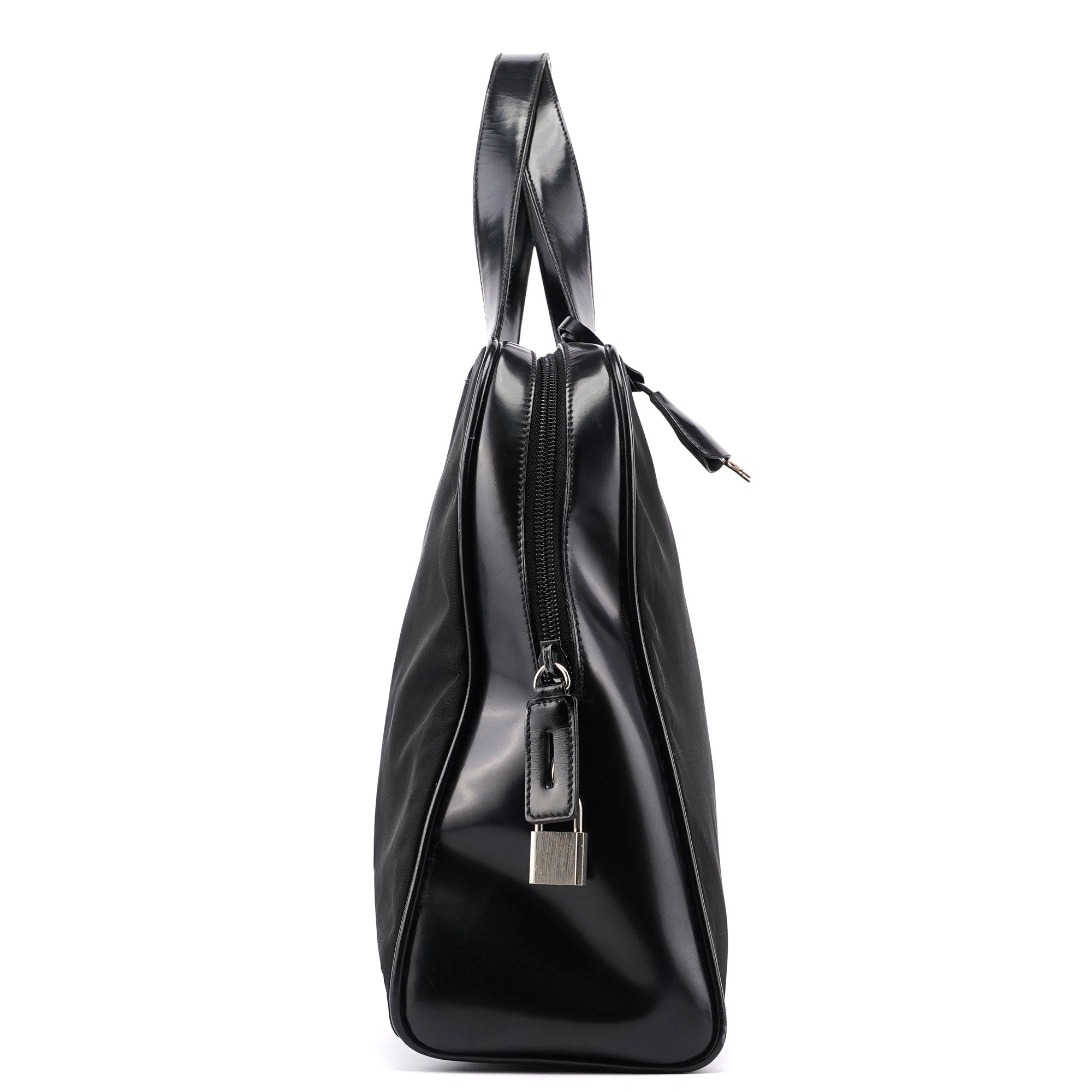 Prada B8376 Black Tessuto Spazzolato Tote