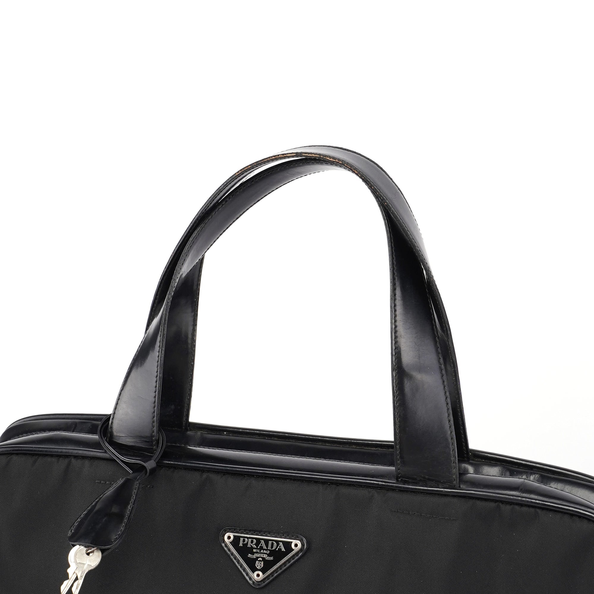 Prada B8376 Black Tessuto Spazzolato Tote