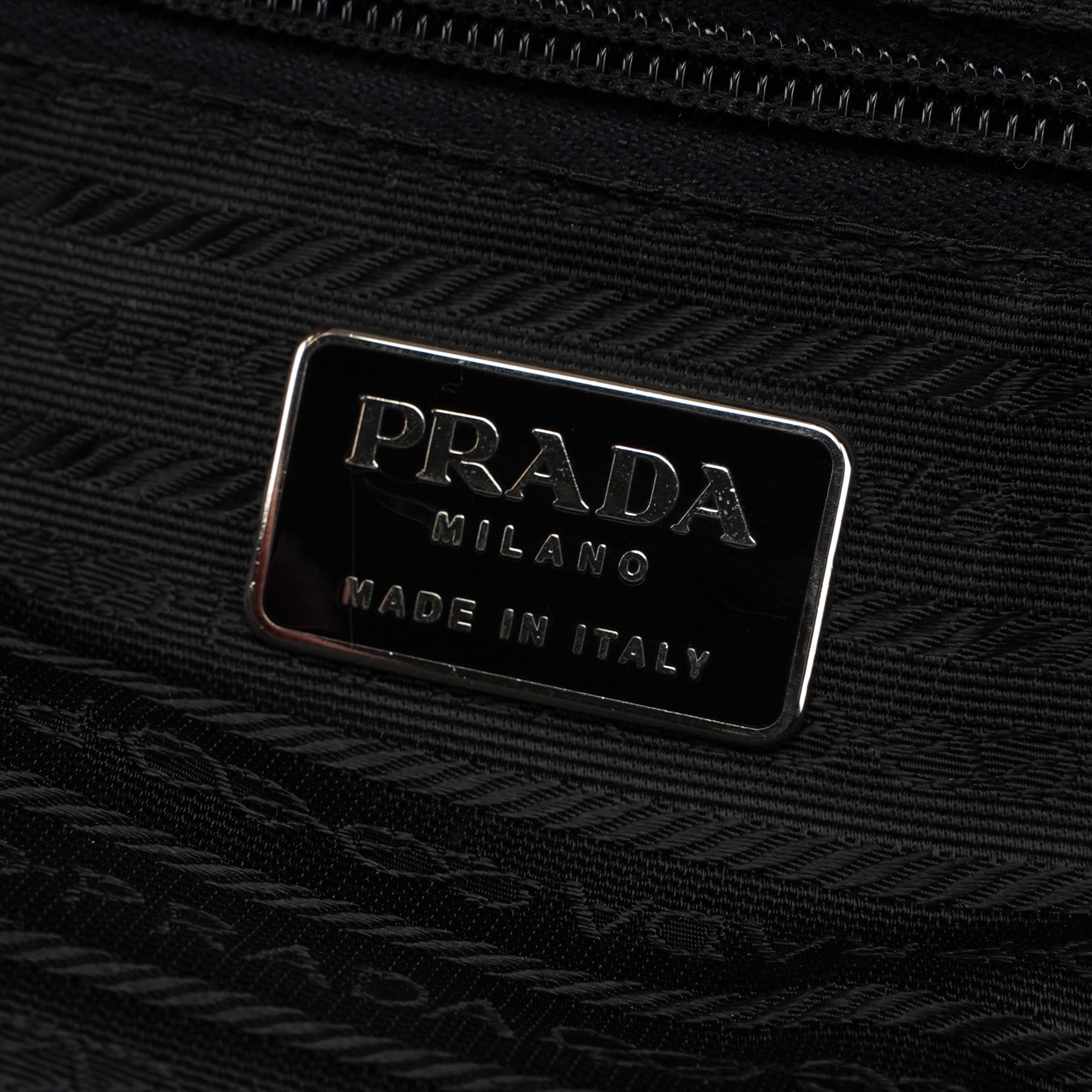 Prada B8376 Black Tessuto Spazzolato Tote