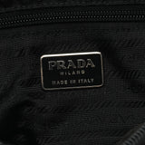 Prada B8448 Black Tessuto Metallo Hobo Shoulder Bag