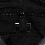 Prada B8448 Black Tessuto Metallo Hobo Shoulder Bag