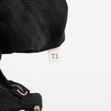Prada B8448 Black Tessuto Metallo Hobo Shoulder Bag