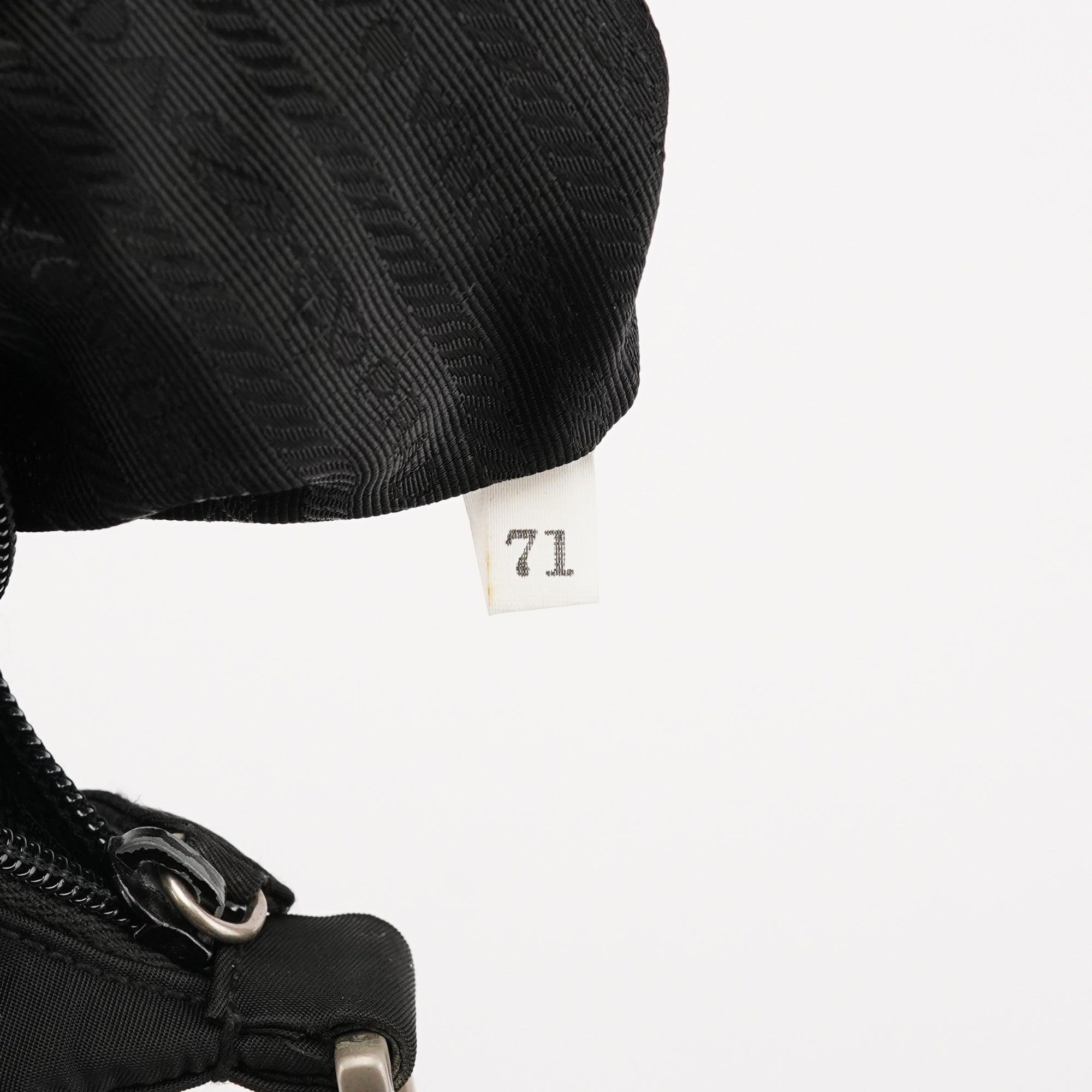 Prada B8448 Black Tessuto Metallo Hobo Shoulder Bag