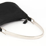 Prada B8448 Black Tessuto Metallo Hobo Shoulder Bag