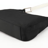 Prada B8448 Black Tessuto Metallo Hobo Shoulder Bag