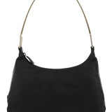 Prada B8448 Black Tessuto Metallo Hobo Shoulder Bag