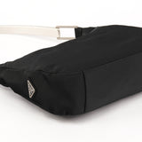 Prada B8448 Black Tessuto Metallo Hobo Shoulder Bag