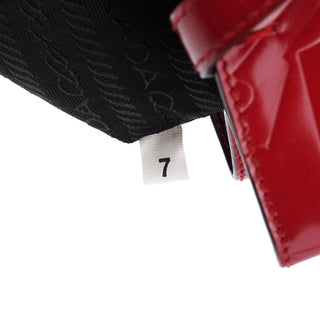 Prada B8553 Red Spazzolato Embossed Leather Tote Bag
