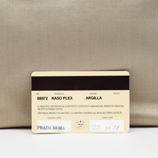 Prada B8572 Beige Raso Plex Satin Plastic Tote Bag